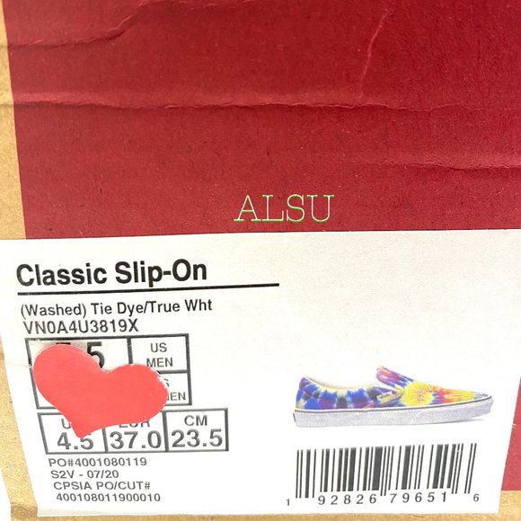 đ Santaâs Special đ VANS Vans Classic Slip On Washed Tie-Dye Menâs VN0A4U3819X - Picture 8 of 8